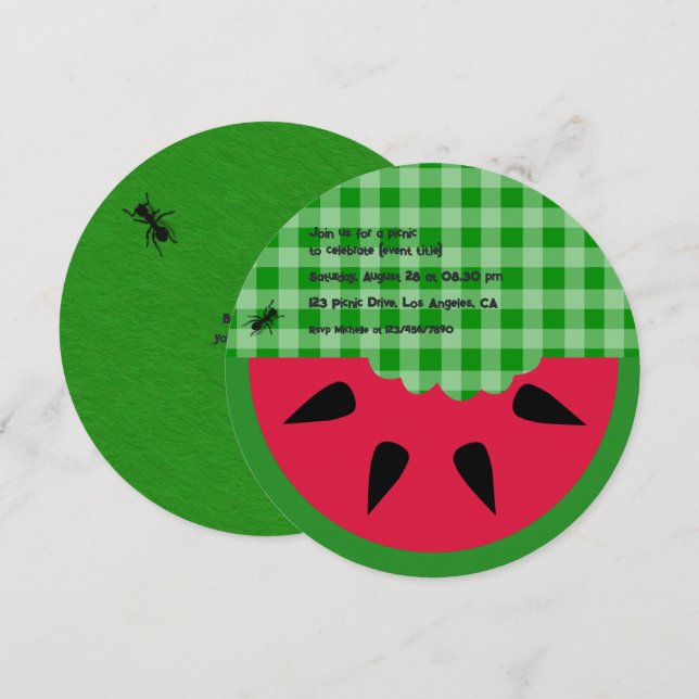 Invitación Personalizable de la fiesta de cumpleaños de veran (Anverso / Reverso)