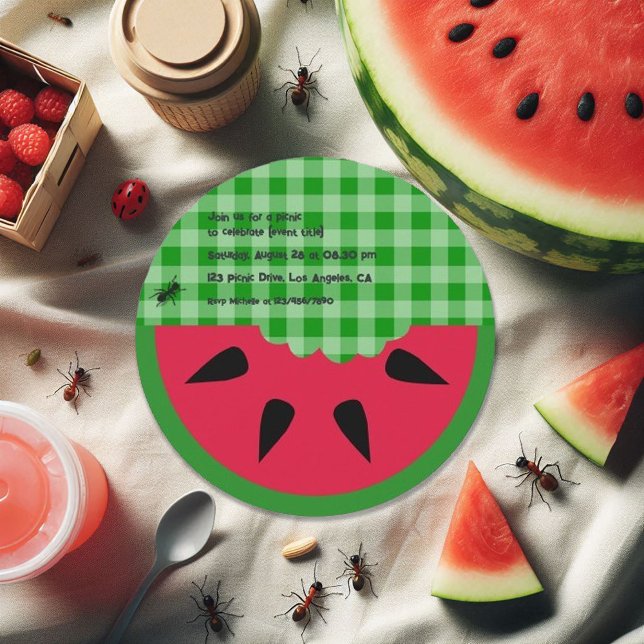 Invitación Personalizable de la fiesta de cumpleaños de veran (Summer BBQ Picnic Birthday Party Customizable Invitation)