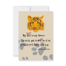 Personalizable de la fiesta de cumpleaños del tigr