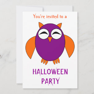 Invitación Personalizable de la fiesta de Halloween con búho