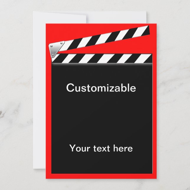 Invitación Personalizable de la Junta del Clapper de Hollywoo (Anverso)