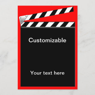 Invitación Personalizable de la Junta del Clapper de Hollywoo