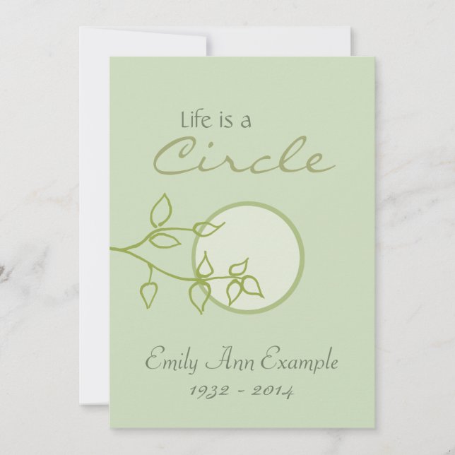 Invitación personalizable de muerte (hojas) (Anverso)