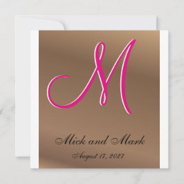 Invitación Personalizable de roble de cobre de bronce oscuro