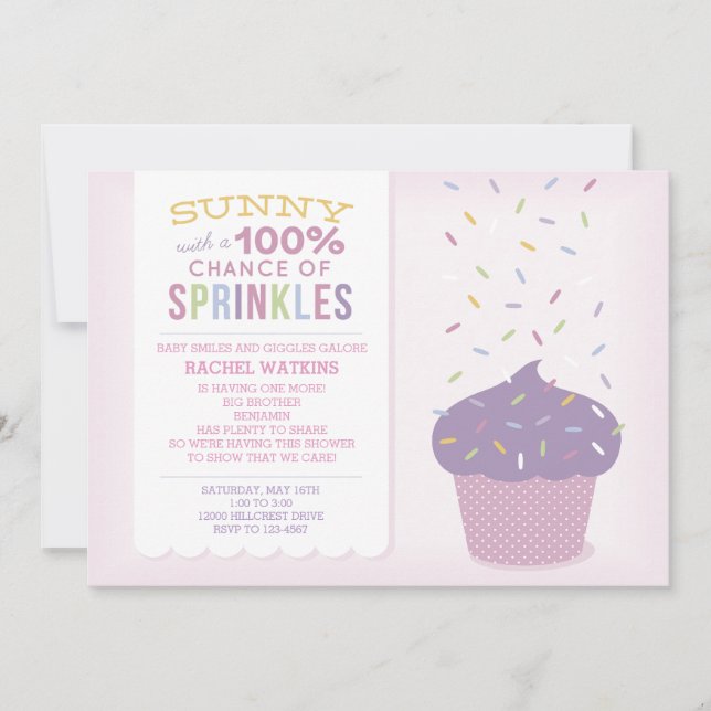 Invitación personalizable de Sprinkle de bebé con  (Anverso)