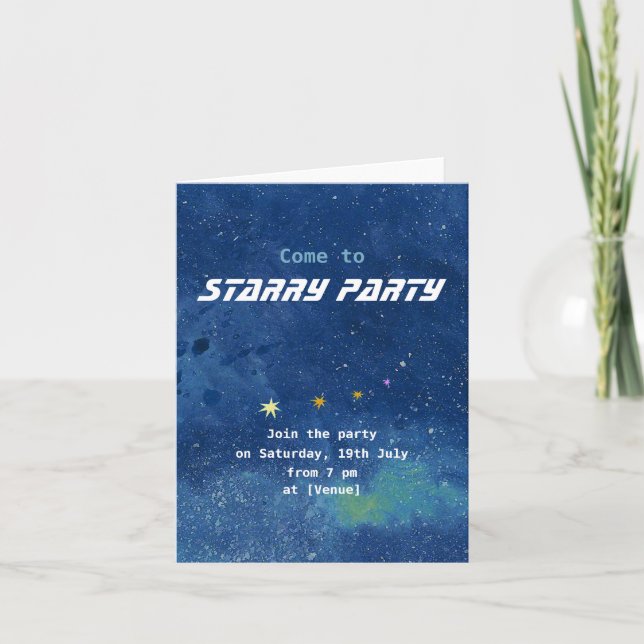 Invitación Personalizable del Ilustracion Starry Sky (Anverso)