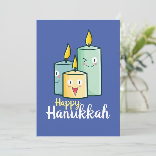 Invitación Personalizable Feliz Hanukkah (Anverso de pie)