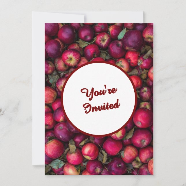 Invitación Personalizable Fiesta de Apple Rojo (Anverso)