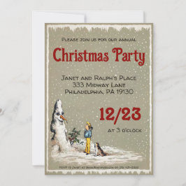 Invitación Personalizable Fiesta de Navidades de Snowman
