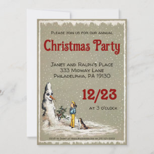 Invitación Personalizable Fiesta de Navidades de Snowman