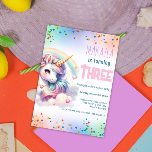 Invitación Personalizable Fiesta de niños con arcoiris de cum (Subido por el creador)