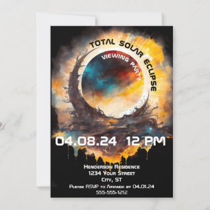 Invitación Personalizable Fiesta de visualización de eclipse