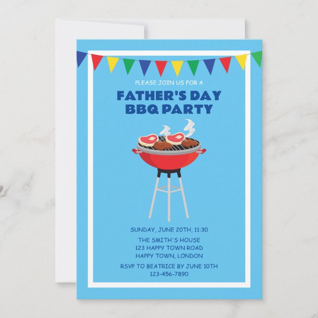 INVITACIÓN PERSONALIZABLE FIESTA DEL DÍA DEL PADRE (Anverso)