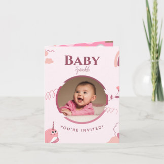 Invitación Personalizable Floral Baby Sprinkle