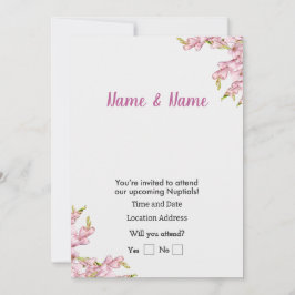 Invitación Personalizable floral rosa