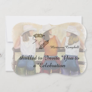 Invitación Personalizable FUN COWGIRLS