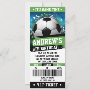 Invitación Personalizable Fútbol Ticket Imprimible Cumpleaños