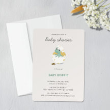 Personalizable Green Dino Fiesta Tema Baby Shower