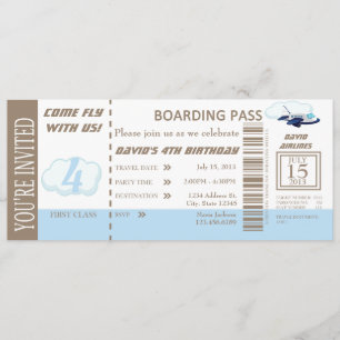 Invitación Personalizable invitado de vuelo de cumpleaños