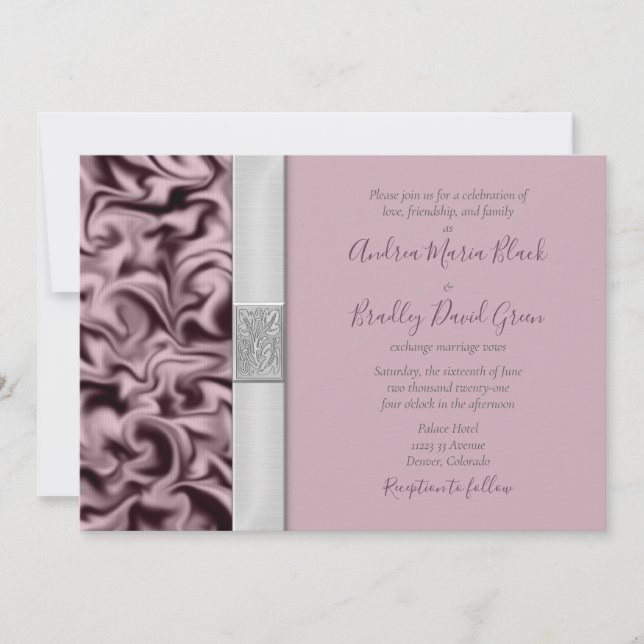 Invitación Personalizable Mauve Eggplant Boda púrpura (Anverso)