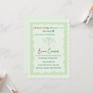 Invitación Personalizable para Baby Shower de Niño