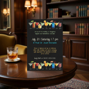 Invitación personalizable para fiesta de cóctel