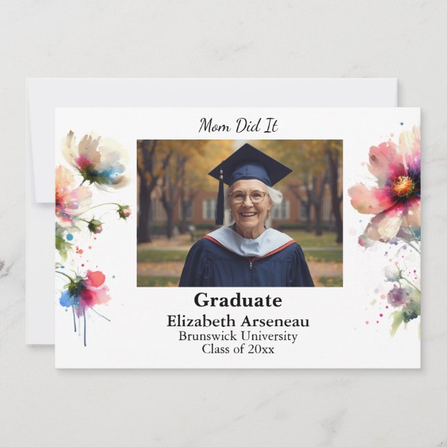 Invitación personalizable para fiesta de graduació (Anverso)