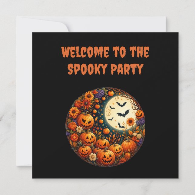 Invitación personalizable para fiesta de Halloween (Anverso)