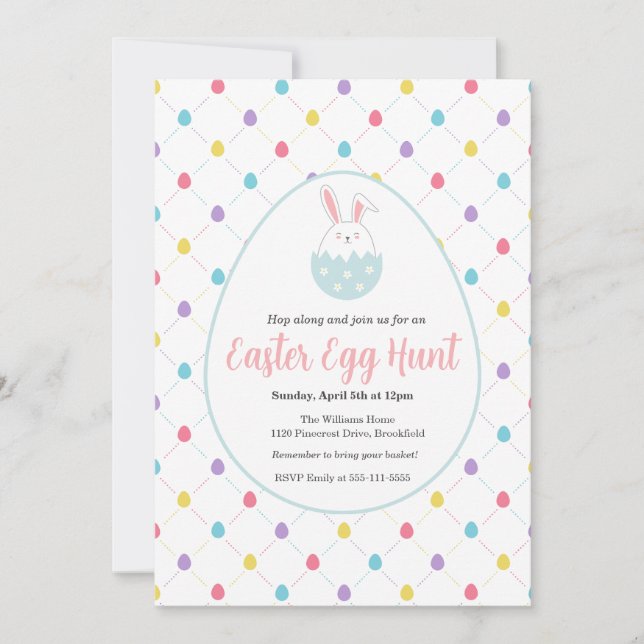 Invitación personalizable para la búsqueda de huev (Anverso)