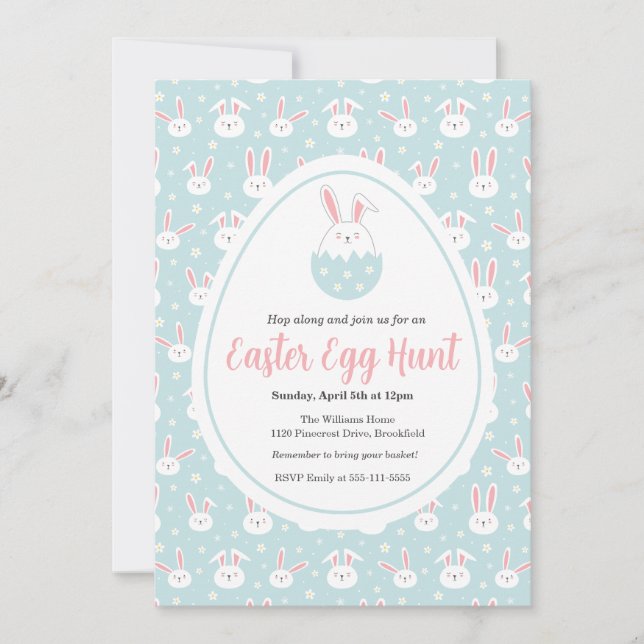 Invitación personalizable para la búsqueda de huev (Anverso)