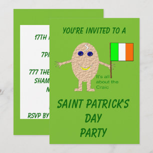 Invitación Personalizable Patriótico Irlandés Fiesta de Huevo