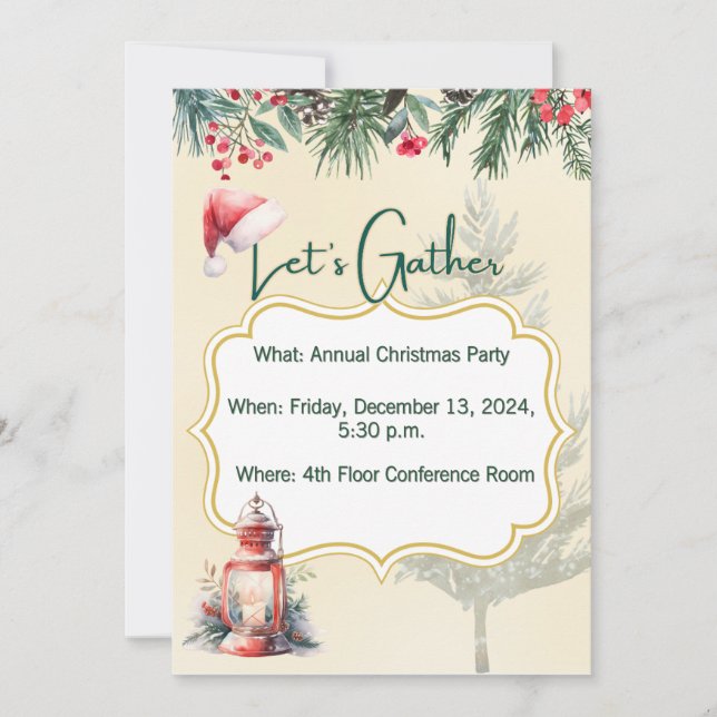 Invitación personalizable plana para fiesta de Nav (Anverso)