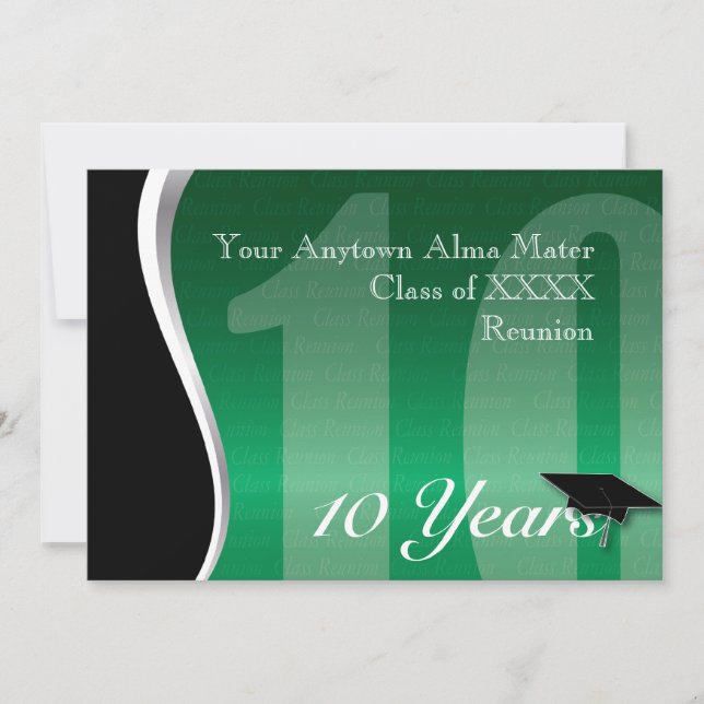 Invitación Personalizable reunión de antiguos alumnos de 10 (Anverso)