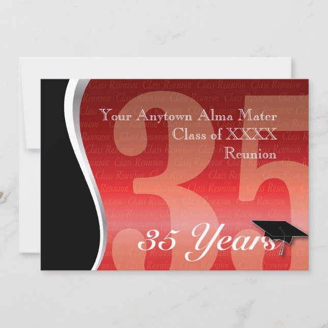 Invitación Personalizable reunión de antiguos alumnos de 35 (Anverso)