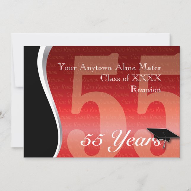Invitación Personalizable reunión de antiguos alumnos de 55 (Anverso)