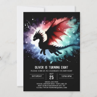 Invitación Personalizable simple de cumpleaños Dragon