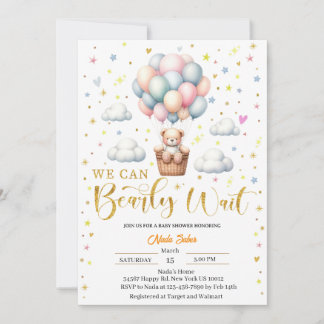 Invitación Personalizable Teddy Bear Baby Shower