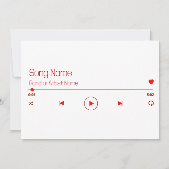 Invitación Personalizable tu música favorita (Anverso)