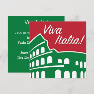 Invitación Personalizable Viva Italia Patriótico Italia