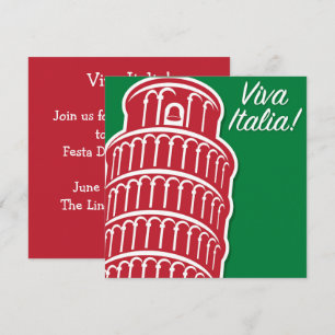 Invitación Personalizable Viva Italia Patriótico Italia
