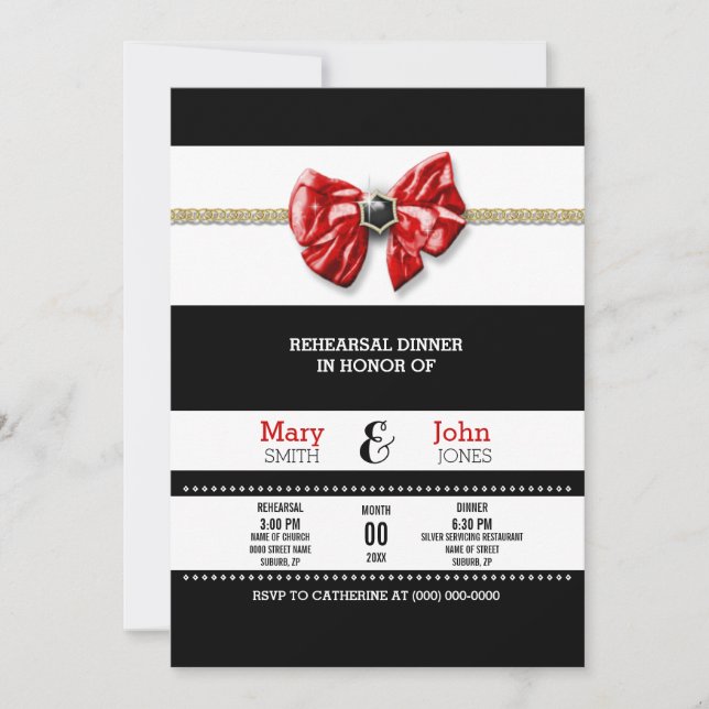 Invitación PERSONALIZACIÓN DE fiesta DE Cena (Anverso)