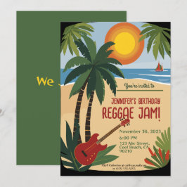 Invitación Personalización de la fiesta de reggae de cumpleañ