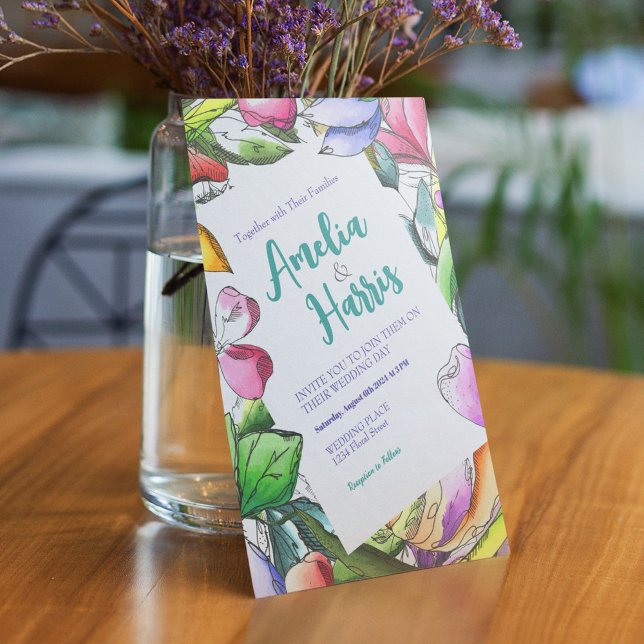 Invitación Personalización de la flor coloreada (Subido por el creador)