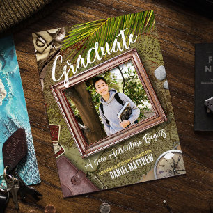 Invitación Personalización de la graduación del tema de Green