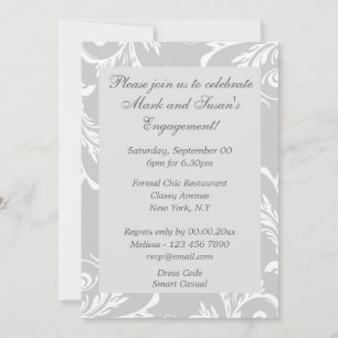Invitación PERSONALIZACIÓN DEL Aniversario blanco gris