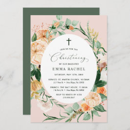Invitación Personalización del Boho Rubor Pink Christening