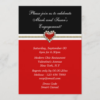 Invitación PERSONALIZACIÓN DEL compromiso rojo blanco