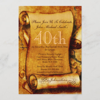 Invitación PERSONALIZACIÓN DEL cumpleaños de pergamino de épo