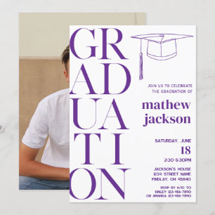 Invitación Personalización del partido de graduación Minimali