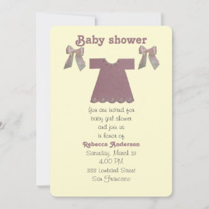 Invitación Personalización, vestido de niña rosa